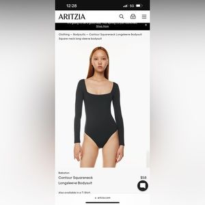 babaton squareneck long sleeve bodysuit